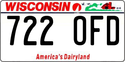 WI license plate 722OFD