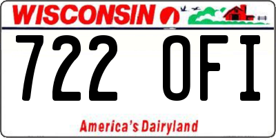 WI license plate 722OFI
