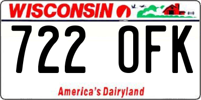 WI license plate 722OFK