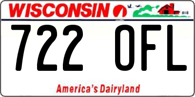 WI license plate 722OFL