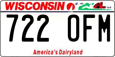 WI license plate 722OFM