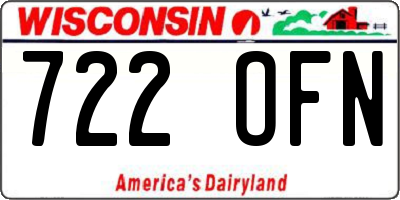 WI license plate 722OFN