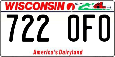 WI license plate 722OFO