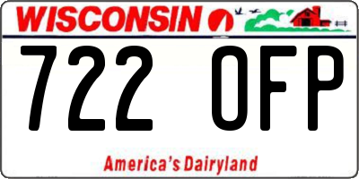 WI license plate 722OFP