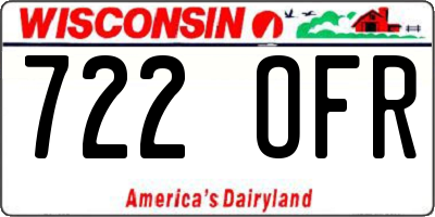 WI license plate 722OFR