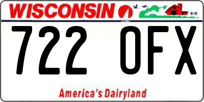 WI license plate 722OFX