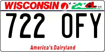 WI license plate 722OFY
