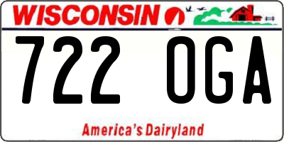 WI license plate 722OGA