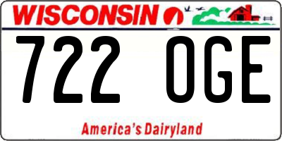WI license plate 722OGE