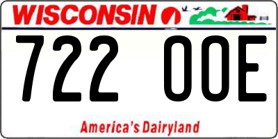 WI license plate 722OOE