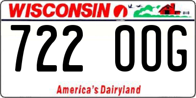 WI license plate 722OOG