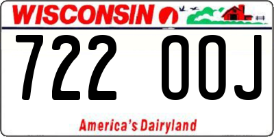 WI license plate 722OOJ