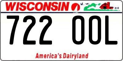 WI license plate 722OOL