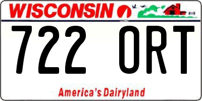 WI license plate 722ORT