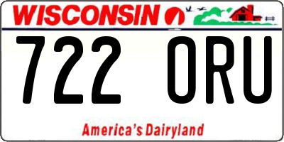 WI license plate 722ORU