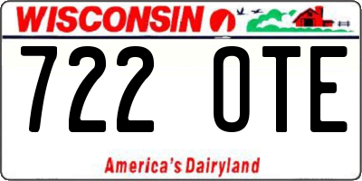 WI license plate 722OTE