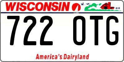 WI license plate 722OTG