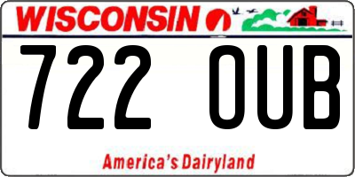 WI license plate 722OUB