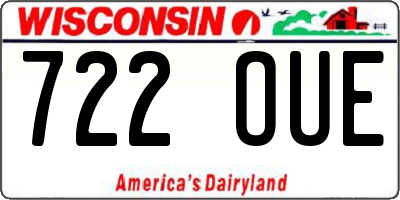 WI license plate 722OUE