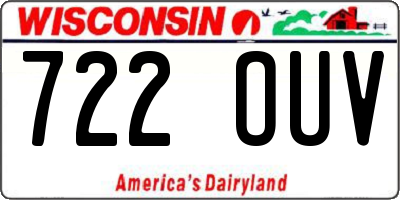 WI license plate 722OUV