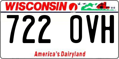 WI license plate 722OVH