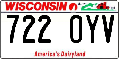 WI license plate 722OYV