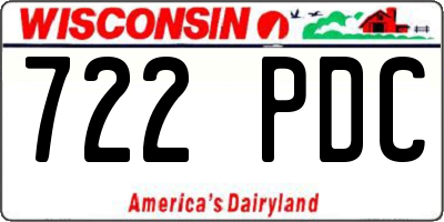WI license plate 722PDC