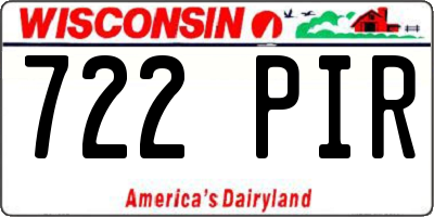 WI license plate 722PIR
