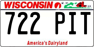 WI license plate 722PIT