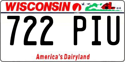 WI license plate 722PIU
