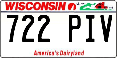 WI license plate 722PIV