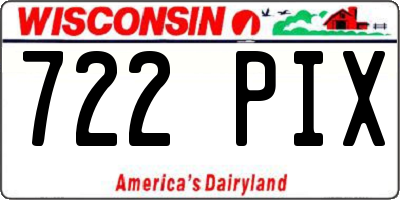 WI license plate 722PIX