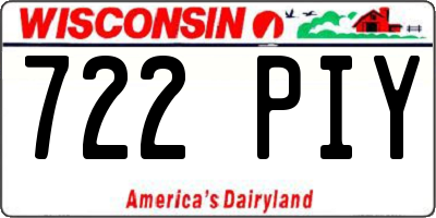WI license plate 722PIY