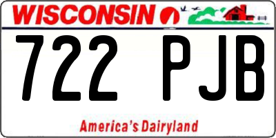 WI license plate 722PJB