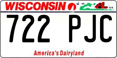 WI license plate 722PJC