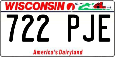 WI license plate 722PJE