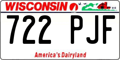 WI license plate 722PJF