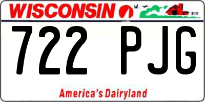WI license plate 722PJG