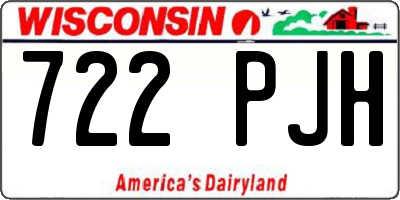 WI license plate 722PJH