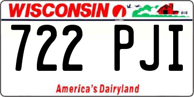 WI license plate 722PJI