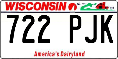 WI license plate 722PJK