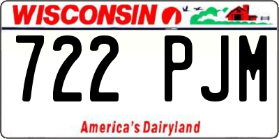 WI license plate 722PJM