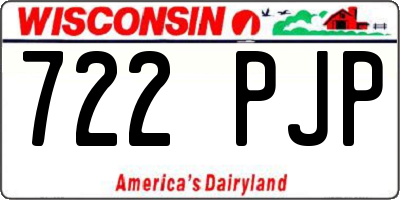 WI license plate 722PJP