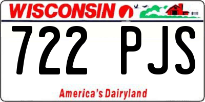 WI license plate 722PJS