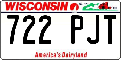 WI license plate 722PJT