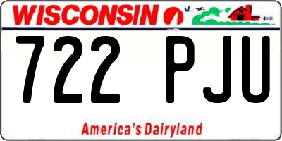 WI license plate 722PJU
