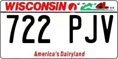 WI license plate 722PJV