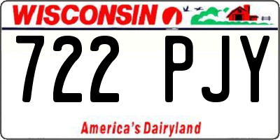 WI license plate 722PJY