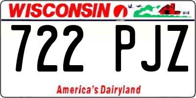 WI license plate 722PJZ
