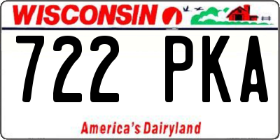 WI license plate 722PKA